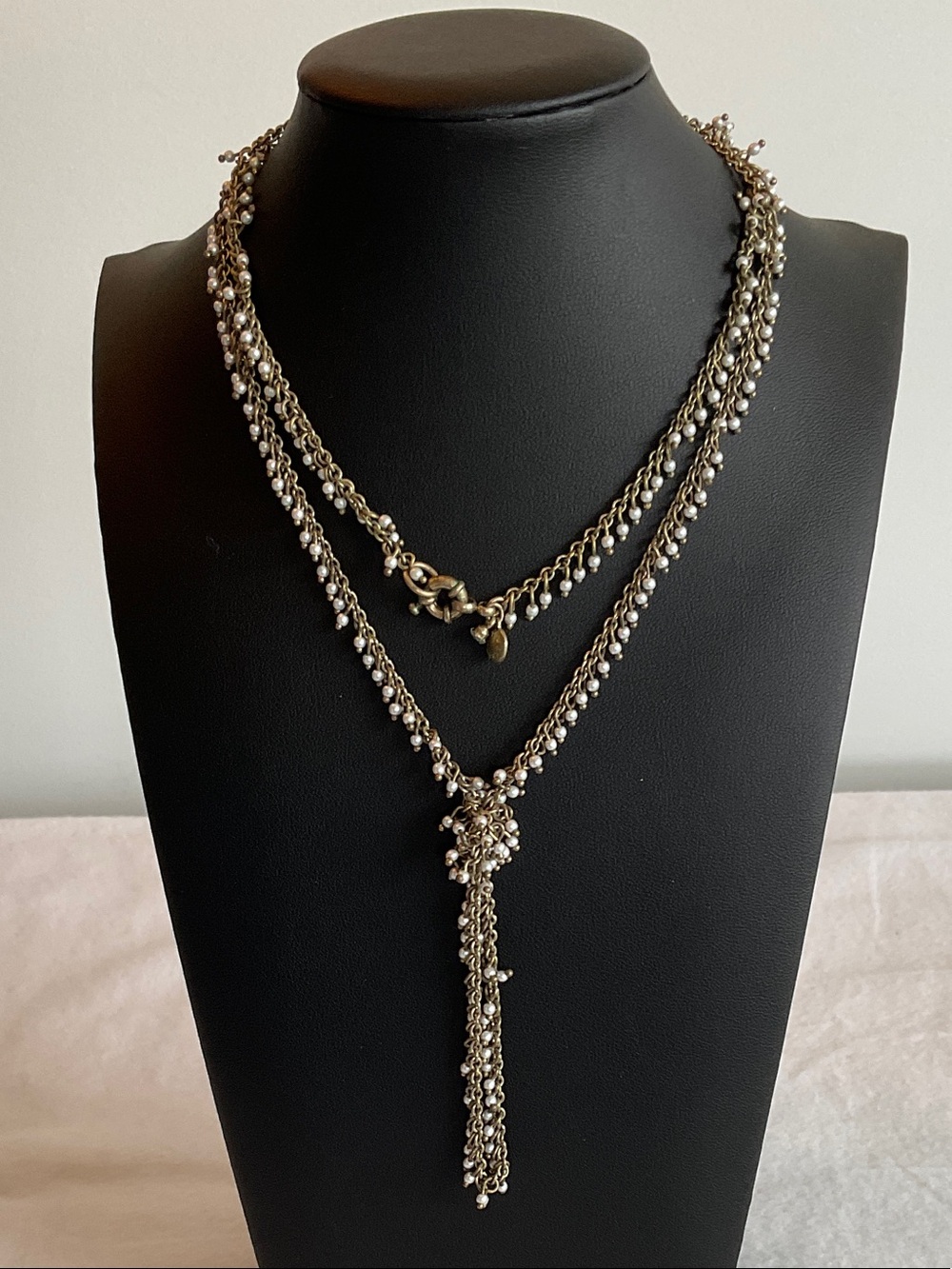 J Crew Delicate Long Tassel Necklace